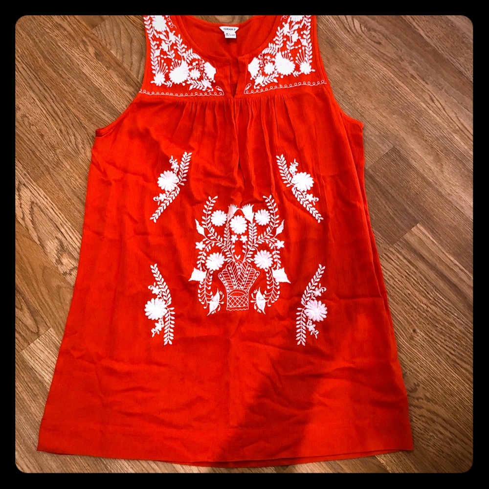 Forever 21 embroidered tunic orange, large